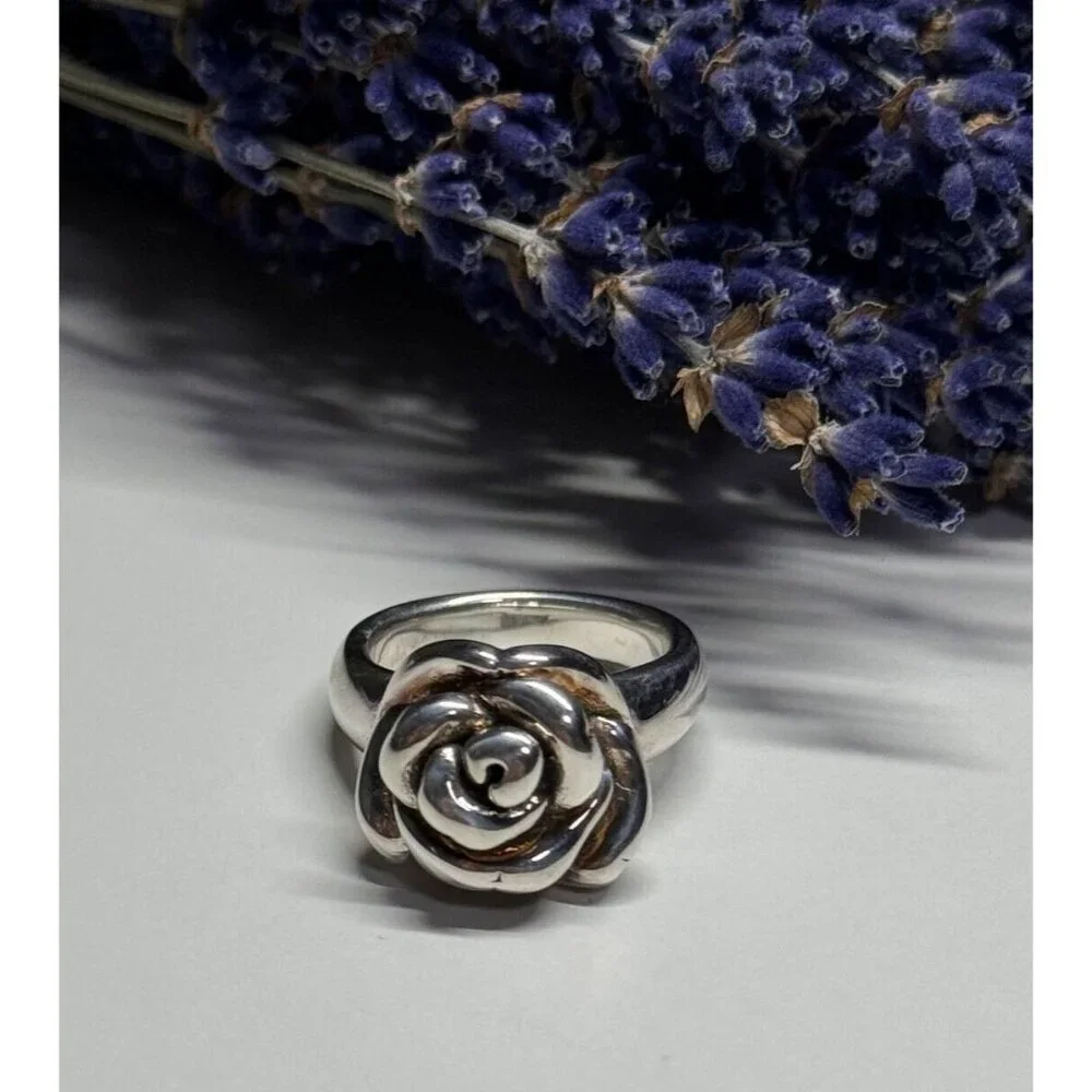 925 STERLING SILVER ROSE RING SIZE 7